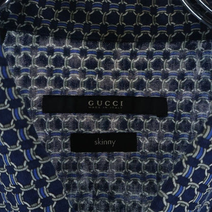 Gucci Silk Work Shirt Short Sleeve Top Button Down All Over