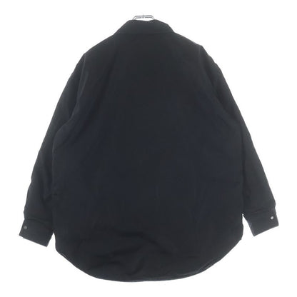 Moncler Long Sleeve Wool Shirt with Logo Patch Gray