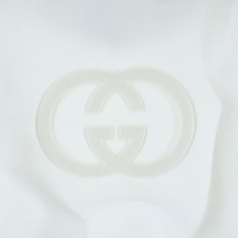 Gucci GG Embossed Logo Cotton Pullover Sweatshirt Hoodie White Sweater