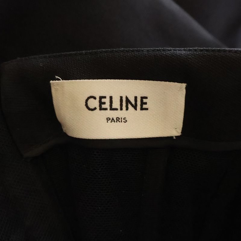 Celine Wool Halter Neck Long Dress Black