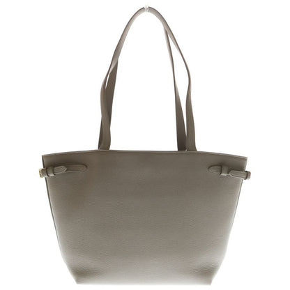Celine Cabas Anais Small Triomphe Tote Gray Leather Gold Greige