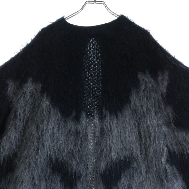 Dior Mohair Silk Blend Long Cardigan Poncho Black
