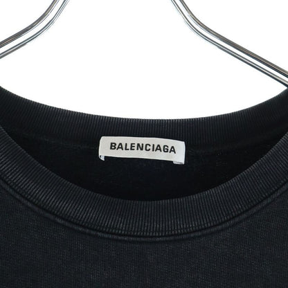 Balenciaga BB Interlocking Front Print Crew Neck Long Sleeve T-Shirt Black