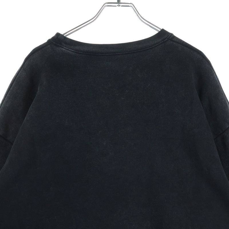 Balenciaga BB Interlocking Front Print Crew Neck Long Sleeve T-Shirt Black