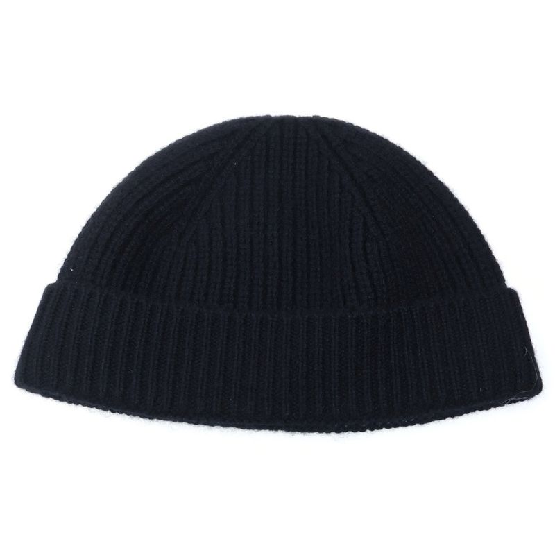 Celine Triomphe Patch Knit Hat Seamless Cashmere Black