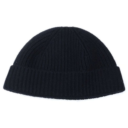 Celine Triomphe Patch Knit Hat Seamless Cashmere Black