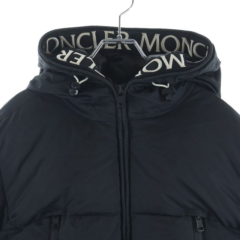 Moncler Montcla Logo Embroidery Down Jacket Black