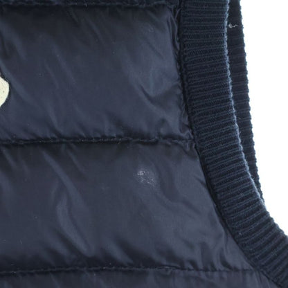Moncler Patch Logo Down Cut Replacement Zip Up Knit Vest Navy