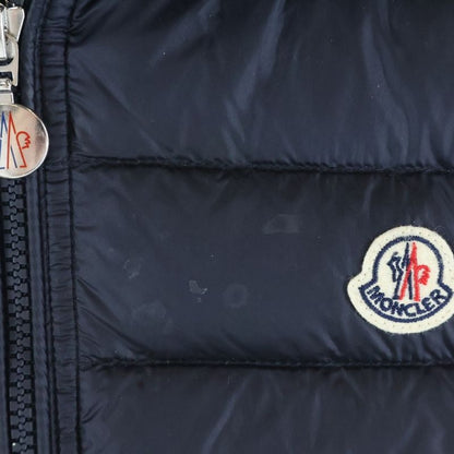 Moncler Patch Logo Down Cut Replacement Zip Up Knit Vest Navy