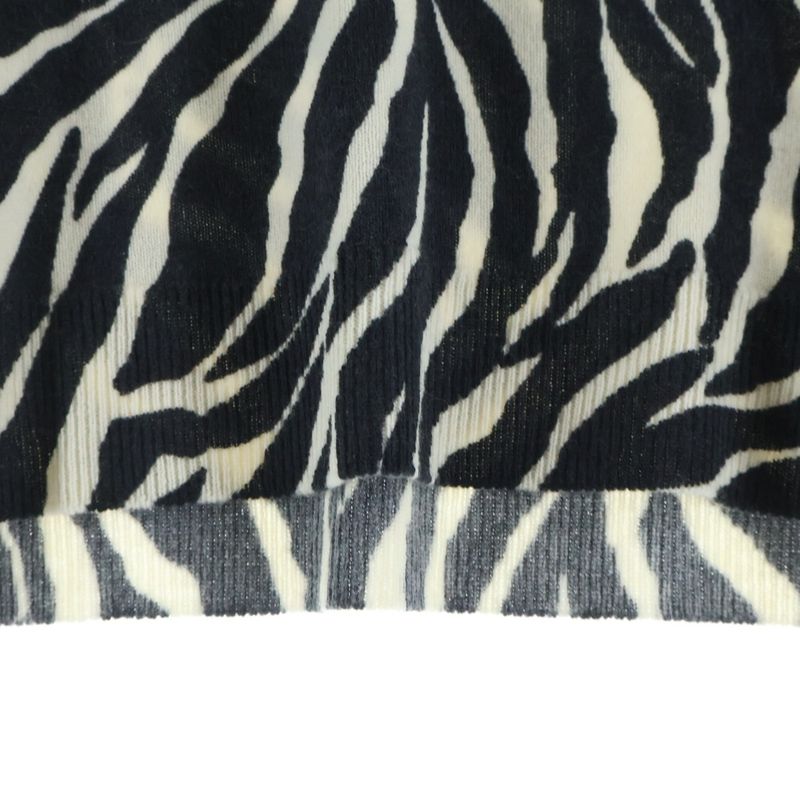 Celine Zebra Crew Neck Knit Sweater Black White
