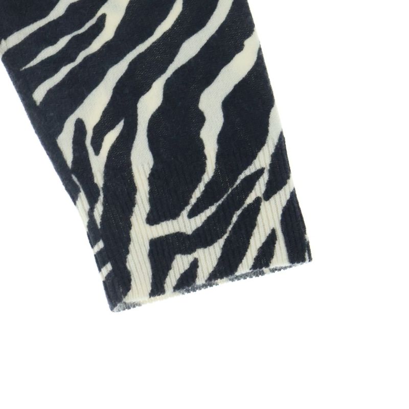 Celine Zebra Crew Neck Knit Sweater Black White