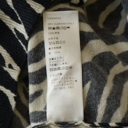 Celine Zebra Crew Neck Knit Sweater Black White