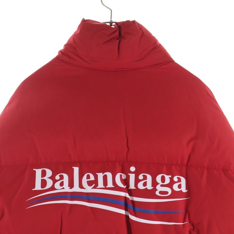 Balenciaga Campaign Logo Down Jacket Red