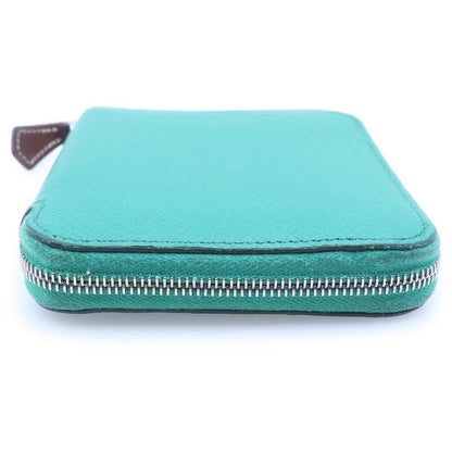 Hermes Azap Silk in Compact Wallet Mini Coin Case Epsom Green