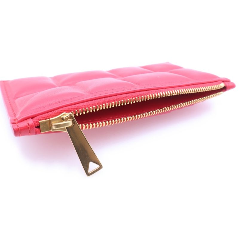 Bottega Veneta Patting Leather Card Case Red