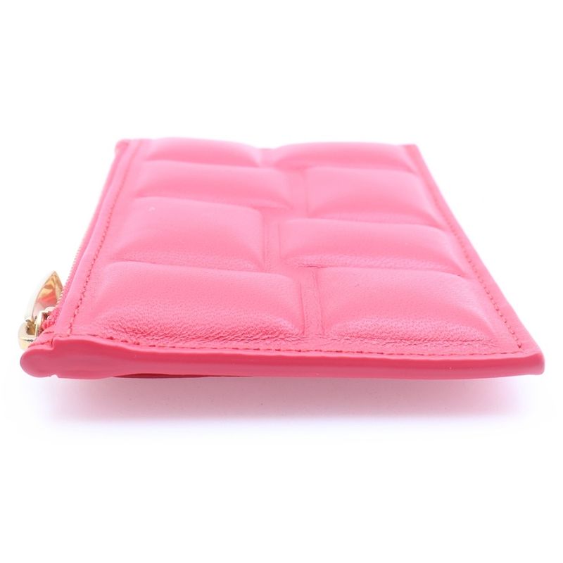 Bottega Veneta Patting Leather Card Case Red