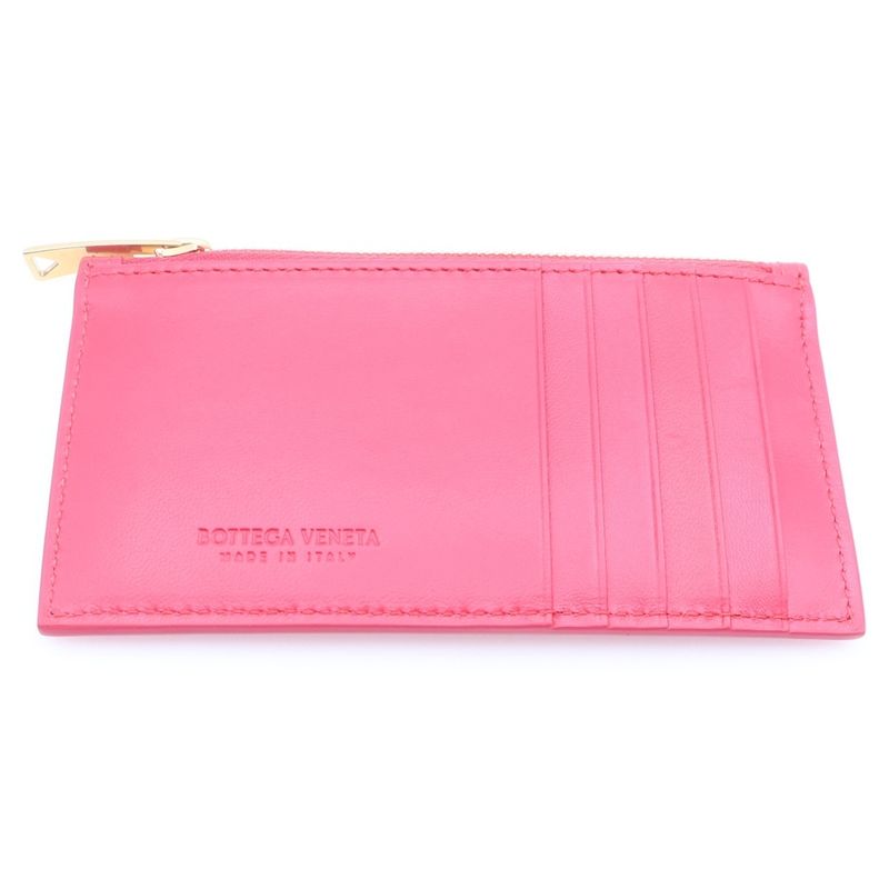 Bottega Veneta Patting Leather Card Case Red