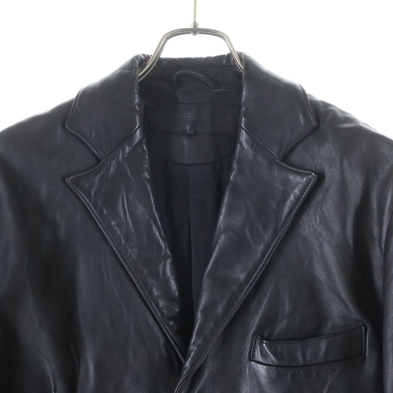 Chrome Hearts Leather Tailored Jacket with Floral Button Cross Patch