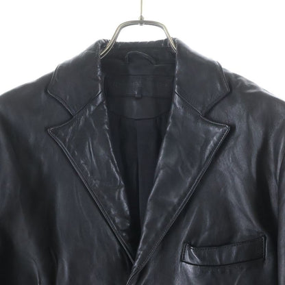 Chrome Hearts Leather Tailored Jacket with Floral Button Cross Patch