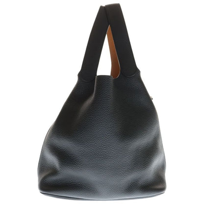 Hermes Picotin Lock GM Taurillon Clemence Leather Handbag Silver Black