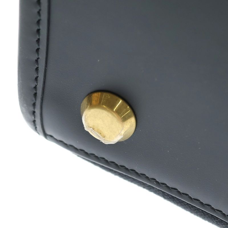 Balenciaga Leather Canvas Logo Print Tote Black