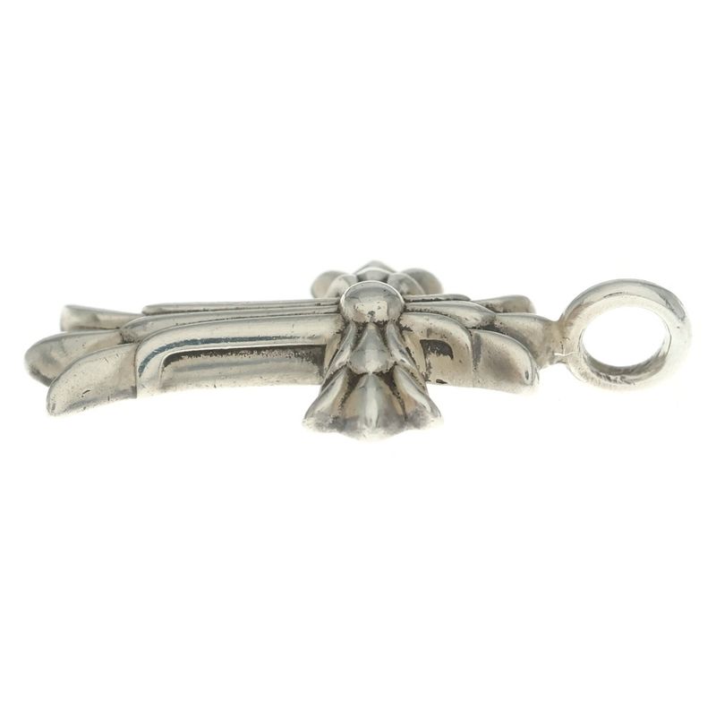 Chrome Hearts Dbl CH Crs Double Cross Charm Pendant Top Silver