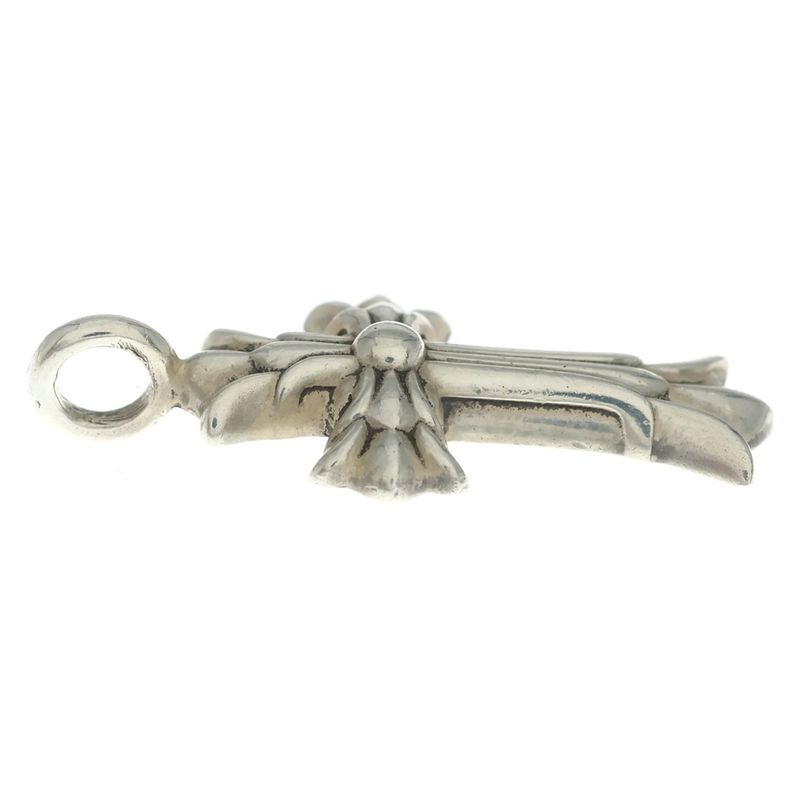 Chrome Hearts Dbl CH Crs Double Cross Charm Pendant Top Silver