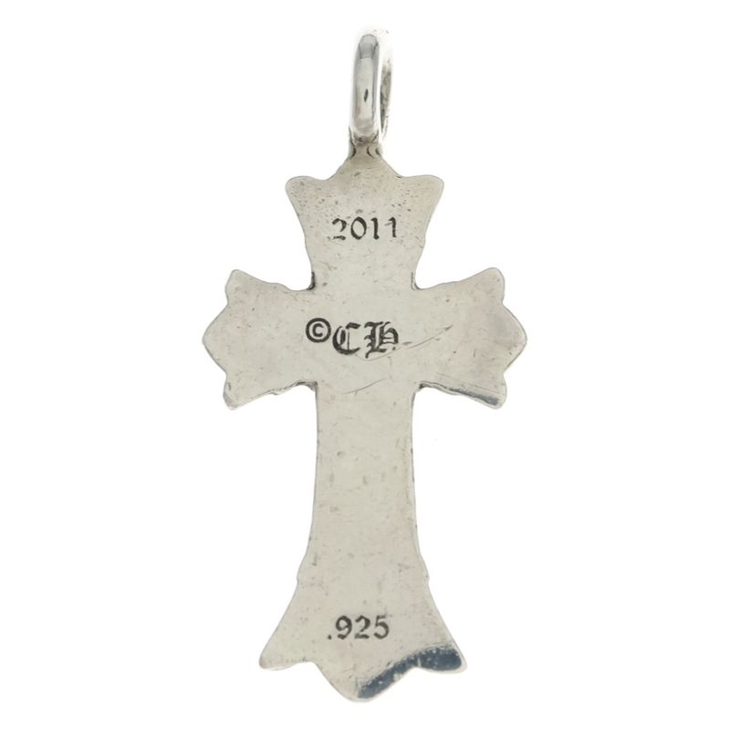 Chrome Hearts Dbl CH Crs Double Cross Charm Pendant Top Silver