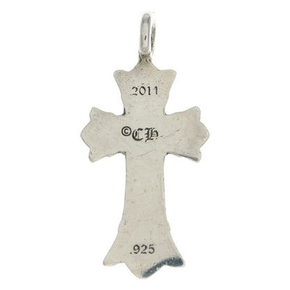 Chrome Hearts Dbl CH Crs Double Cross Charm Pendant Top Silver