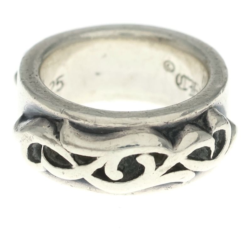 Chrome Hearts Dbl Narrow Vine Band Double Ring Silver