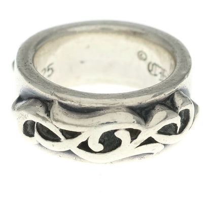 Chrome Hearts Dbl Narrow Vine Band Double Ring Silver