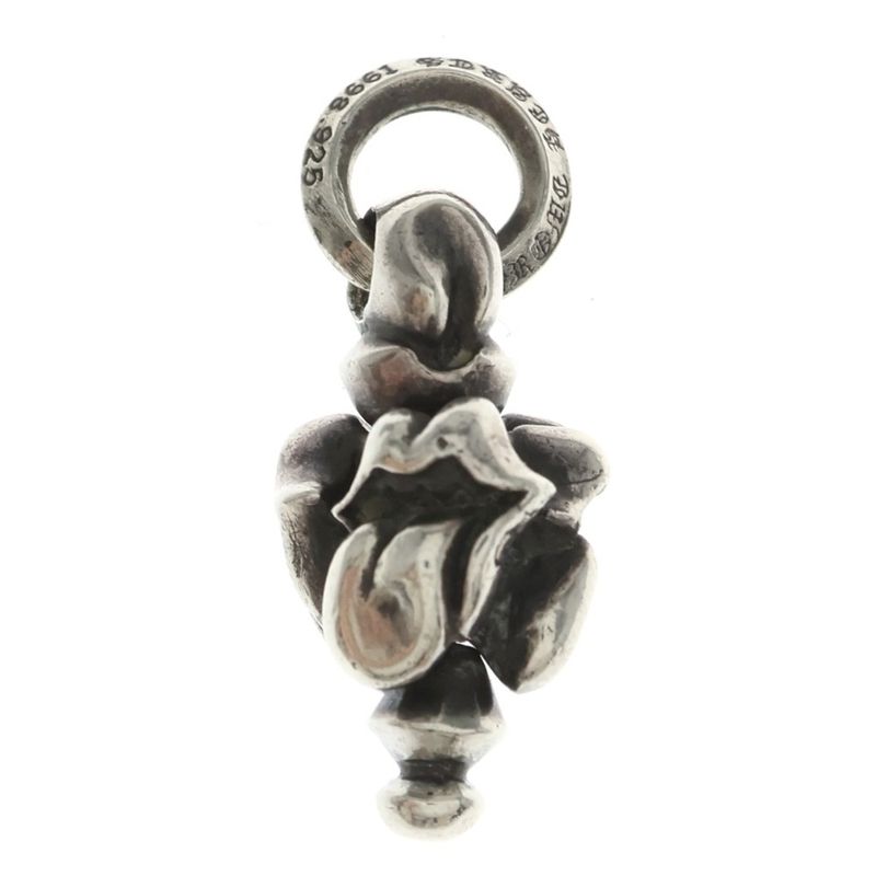 Chrome Hearts LT Swivel Lip and Tongue Charm Necklace Top Silver