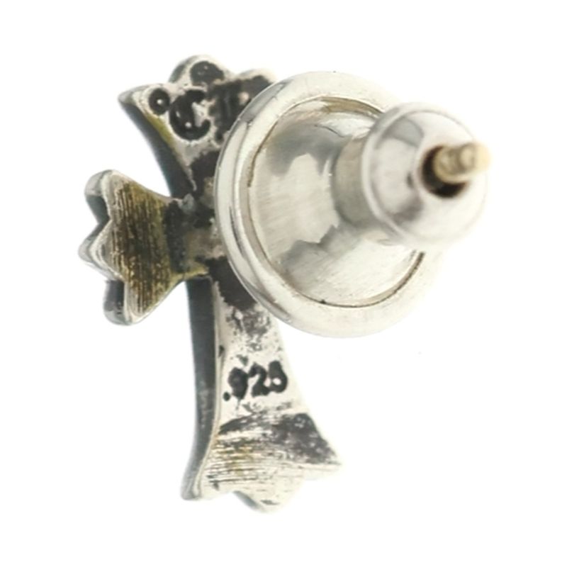 Chrome Hearts CH Crss 2 Fat Crossfat Stud Earrings Silver