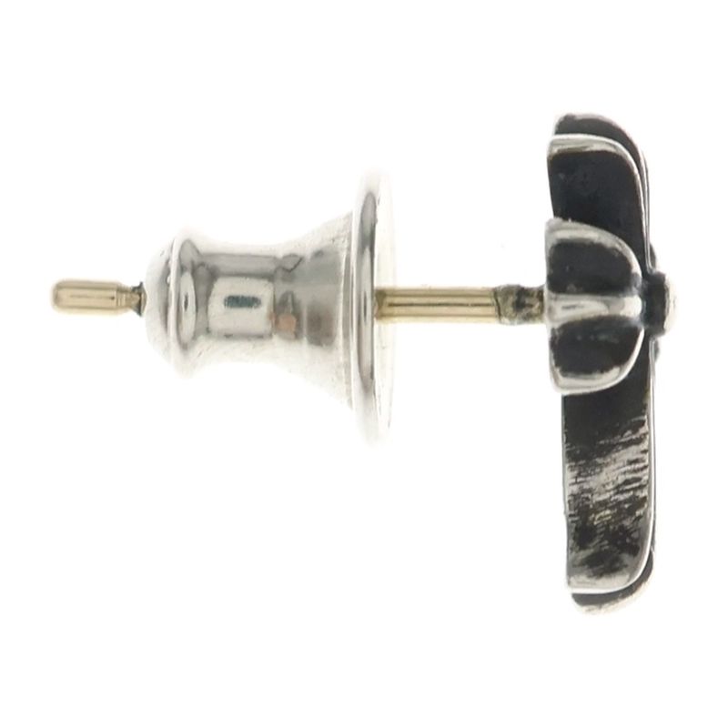 Chrome Hearts CH Crss 2 Fat Crossfat Stud Earrings Silver