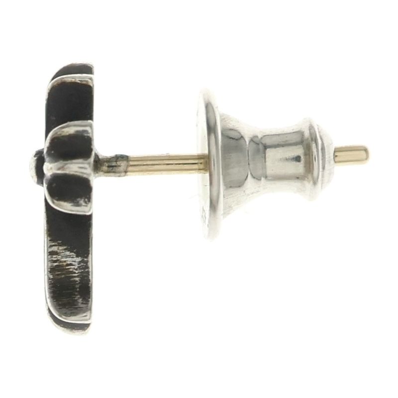 Chrome Hearts CH Crss 2 Fat Crossfat Stud Earrings Silver