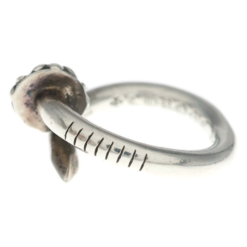 Chrome Hearts Nail Crsball Cross Ball Ring Silver