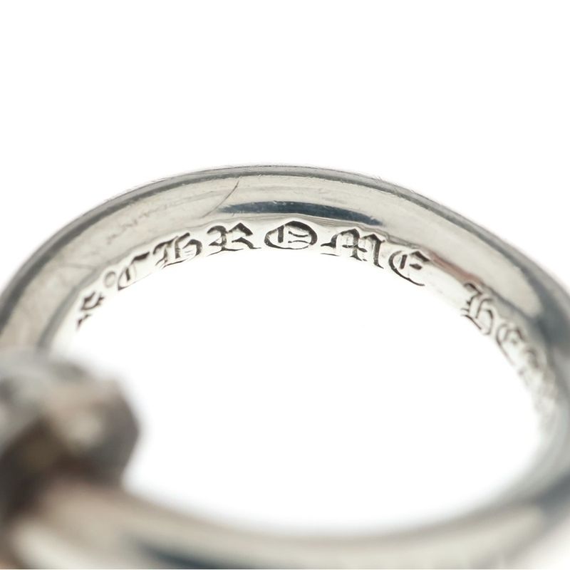 Chrome Hearts Nail Crsball Cross Ball Ring Silver