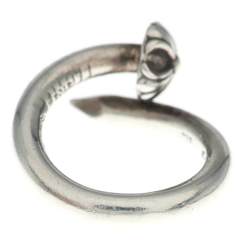 Chrome Hearts Nail Crsball Cross Ball Ring Silver