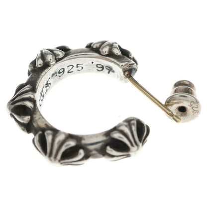 Chrome Hearts Hoop Cross Band Earrings Silver