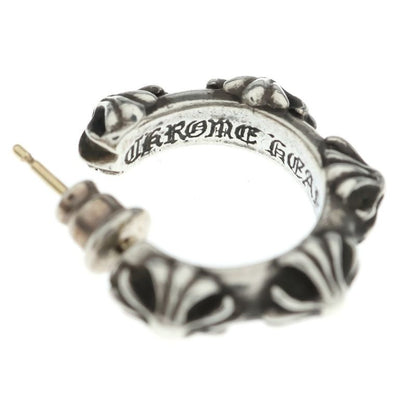 Chrome Hearts Hoop Cross Band Earrings Silver
