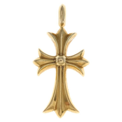Chrome Hearts 22K Tny Crsf P Dia Tiny Fat Cross Pave Diamond Pendant Top Gold