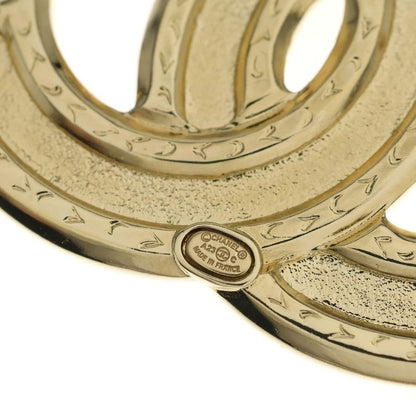 Chanel CC Logo Quilted Brooch Pin Badge Gold