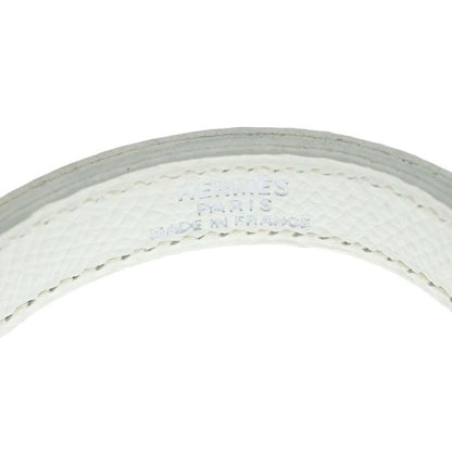 Hermes Kelly Double Tour Bracelet White Leather Silver