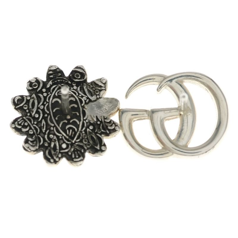 Gucci Double Flower Studs Earrings Silver