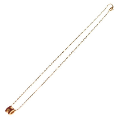 Hermes Pop Necklace Pendant Chain Pink Gold Light Red