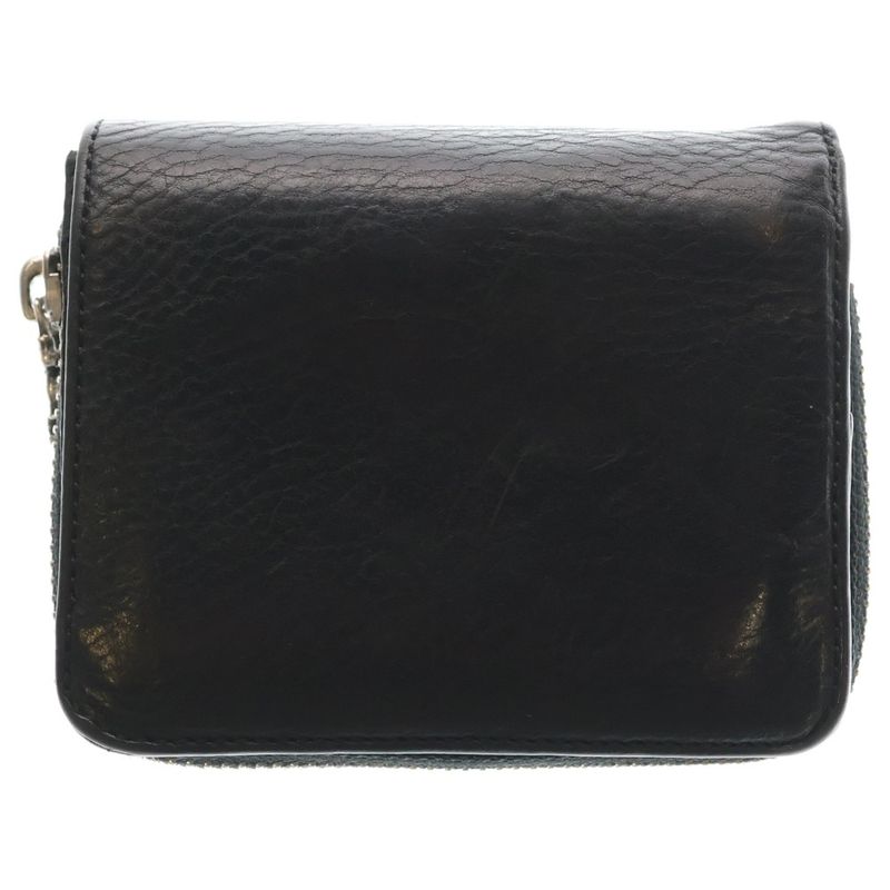 Chrome Hearts SQ Zip Bill Square Leather Wallet Black