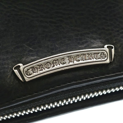 Chrome Hearts SQ Zip Bill Square Leather Wallet Black