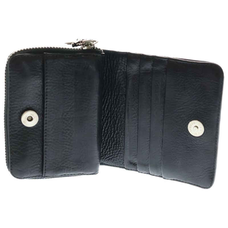 Chrome Hearts SQ Zip Bill Square Leather Wallet Black