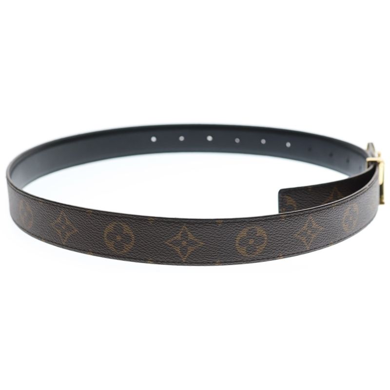 Louis Vuitton Reversible Logo Buckle Monogram Belt Brown