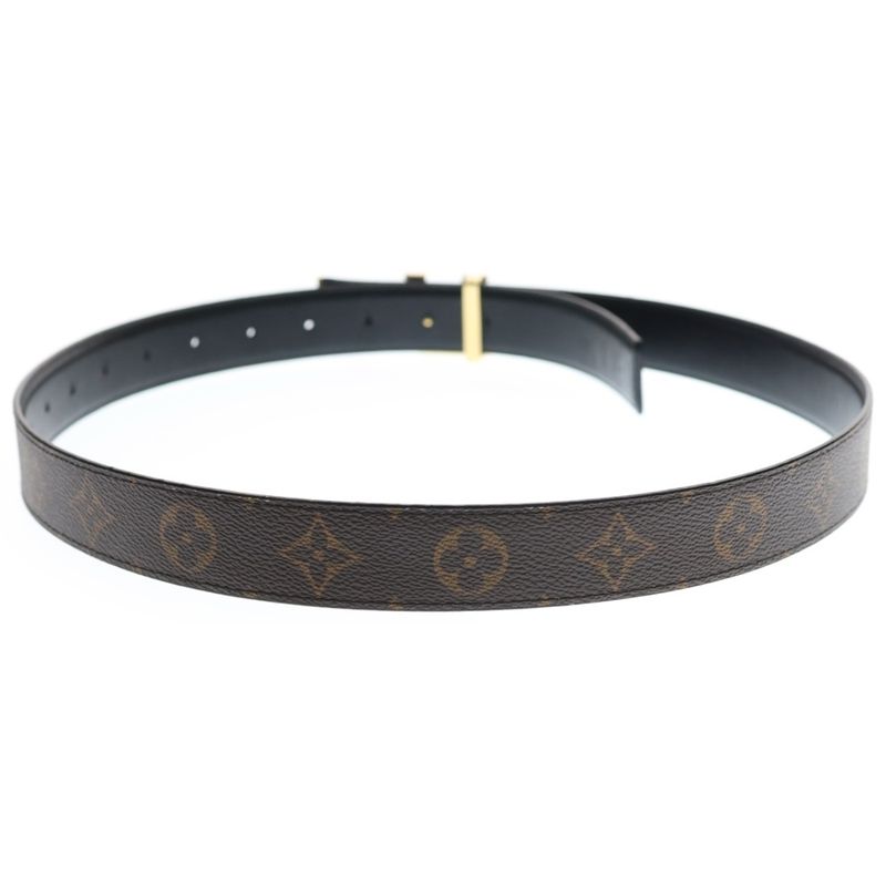 Louis Vuitton Reversible Logo Buckle Monogram Belt Brown
